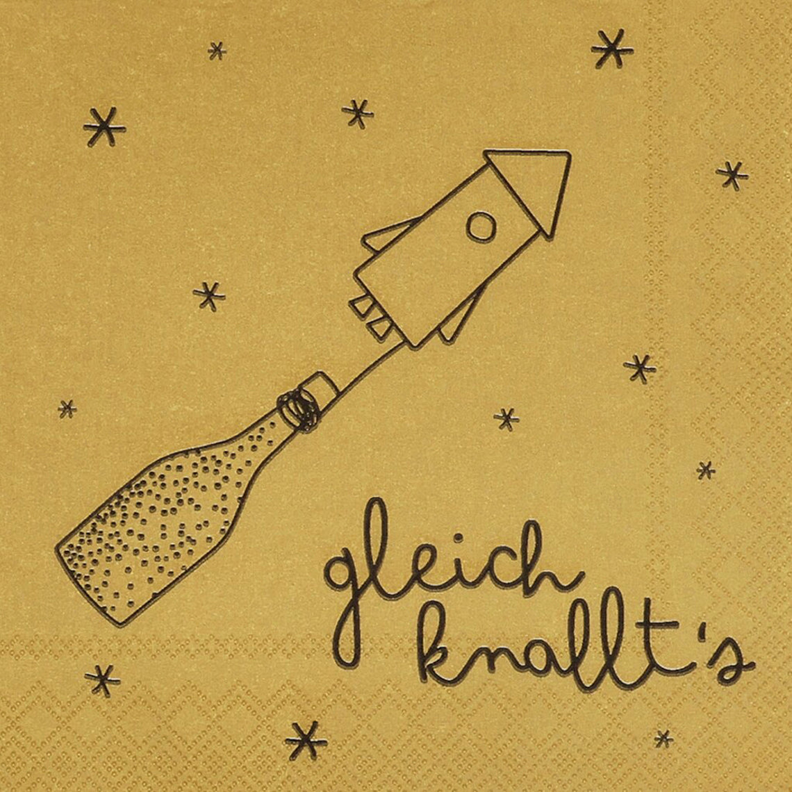 Cocktailserviette 25x25cm Gleich knallt´s - Serviette für Silvester - Neues Jahr