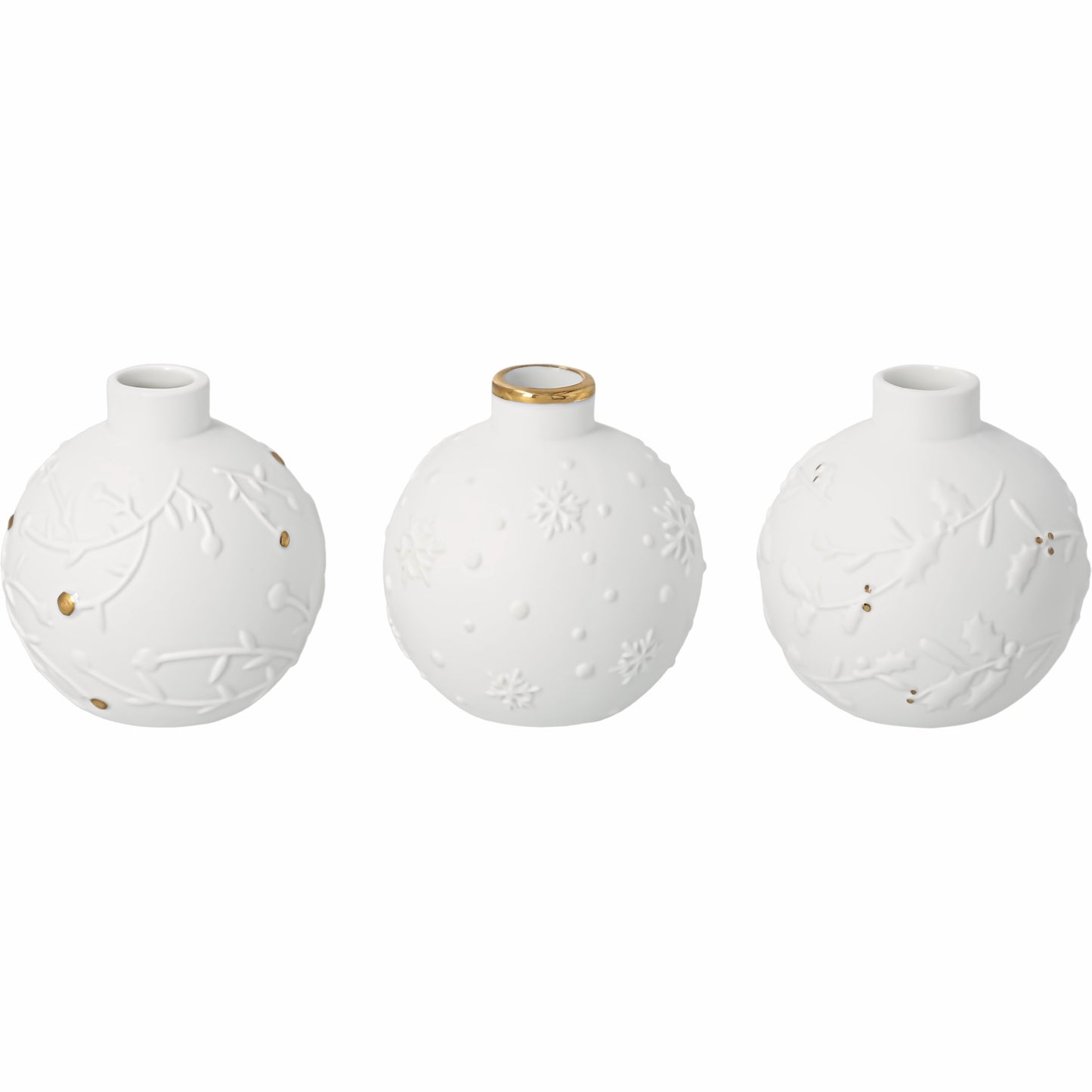 Winterkugel Vase 3er Set von Räder Design – Dekovasen Ø 5,5 cm