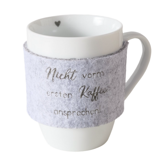 Becher Banderole " Kaffeezeit " von Boltze - Geschenkidee Kaffeetrinken Spruch zum Kaffee an der Tasse