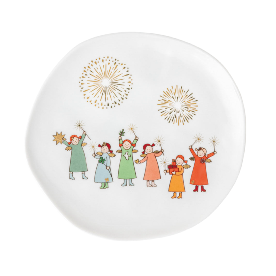 Teller (klein) aus Porzellan "Himmlische Schwestern" von räder design - Weihnachten Weihnachtsdekoration