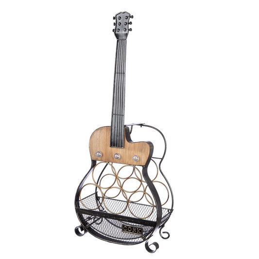 Weinregal Gitarre aus Metall mit Beleuchtung von Gilde - Hingucker Modern Industrial