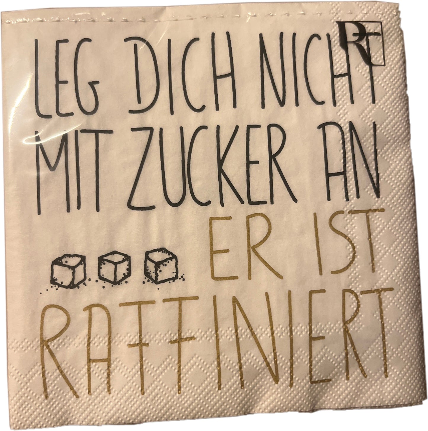 Cocktailserviette 25x25 cm "Leg dich nicht mit Zucker an er ist raffiniert" von räder design
