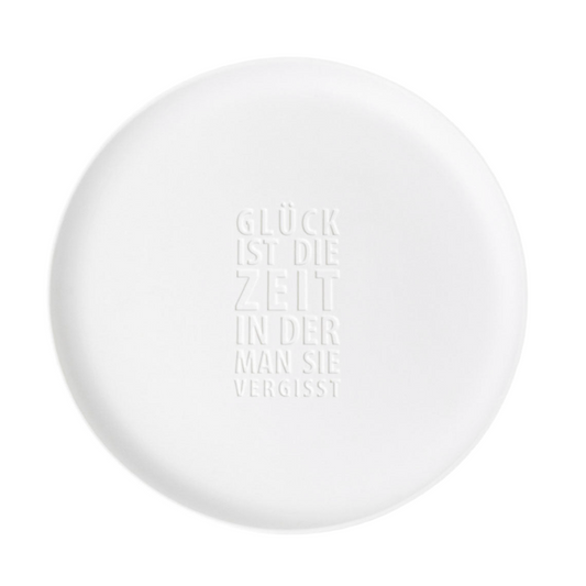 Schale/Teller aus Porzellan " Glück " von räder design Spruch Glück ist die Zeit in der man sie vergisst - Geschenk Mitbringsel