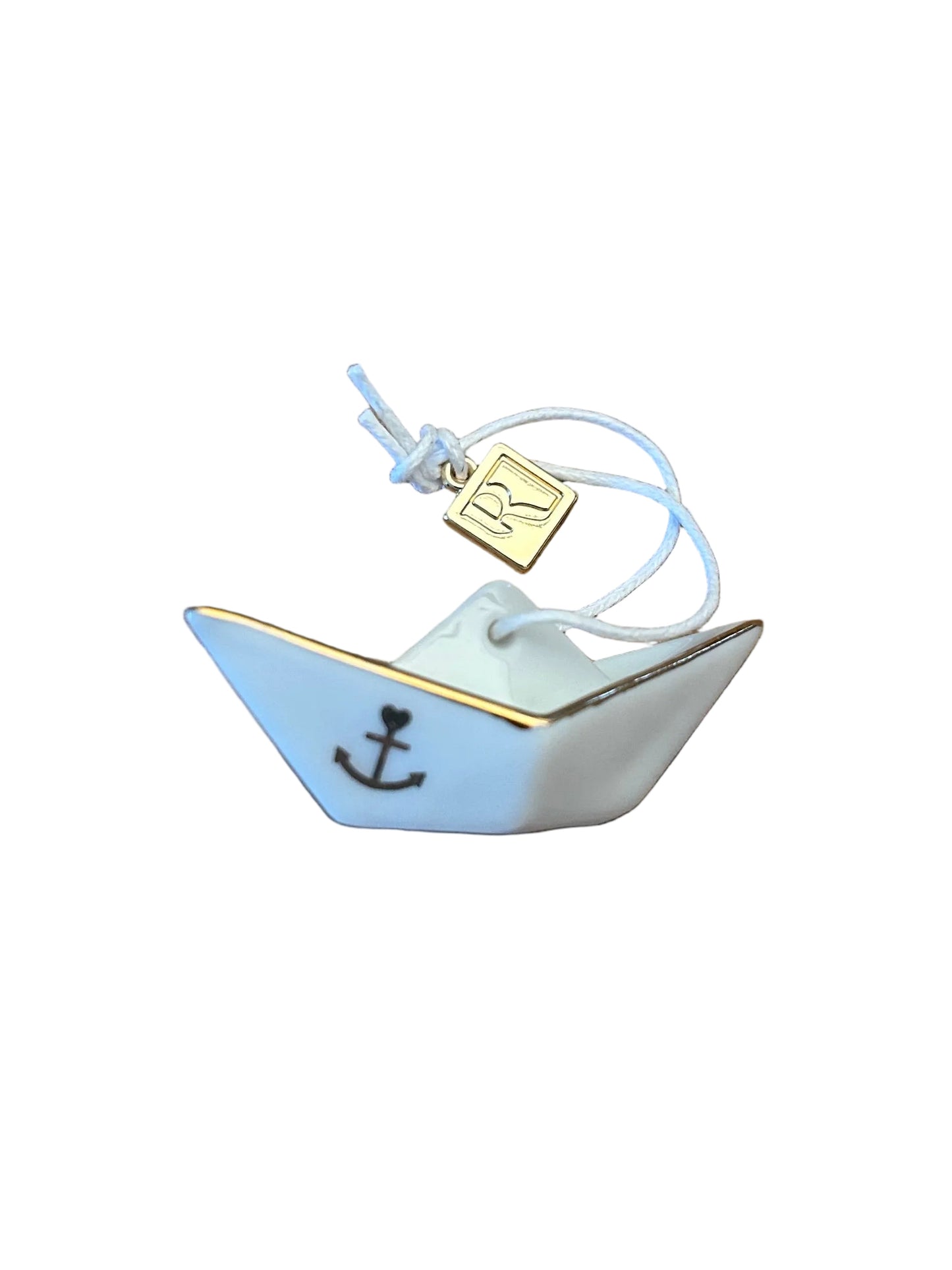 Kleiner Segelschiffanhänger aus Prozellan "Rettungsring/Fisch/Herzanker" von räder design