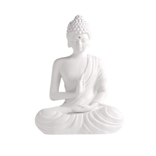 Buddha Figur sitzend aus Porzellan ( groß ) von räder design Hingucker