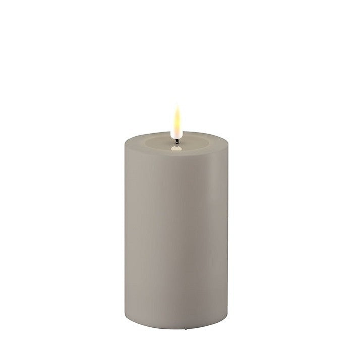 Outdoor LED Stumpenkerze grau 12,5 cm von Deluxe Homeart - Kerzen/Candles