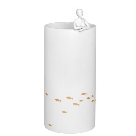 Vase aus Porzellan " Badeteich " von räder design originelle Geschenkidee Frau in der Vase