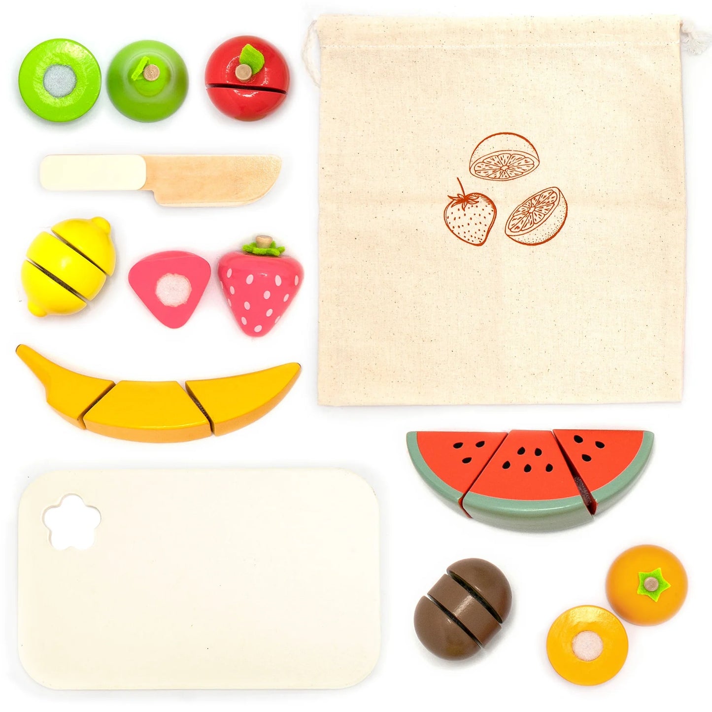 Obst Schneideset aus Montessori Holzspielzeug von UMU Holz Obst