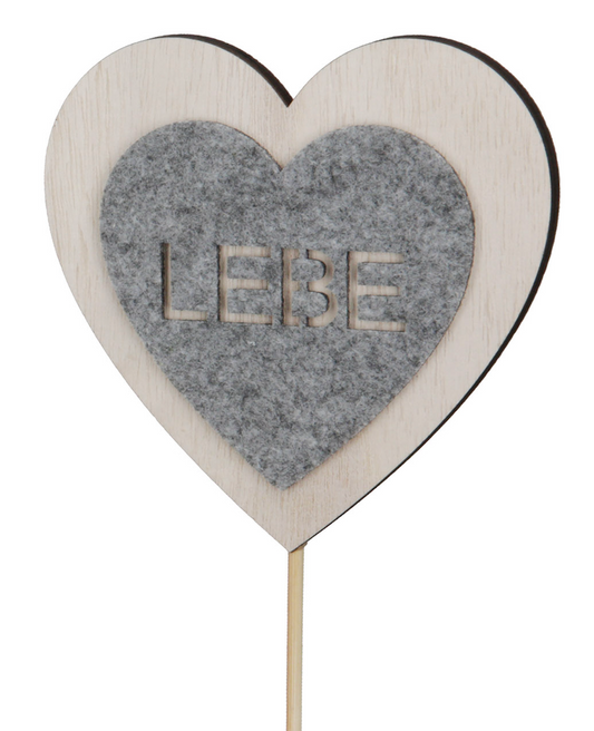 Standrelief Herz " Lebe Liebe Lache " von Gilde Herzaufsteller Geschenk