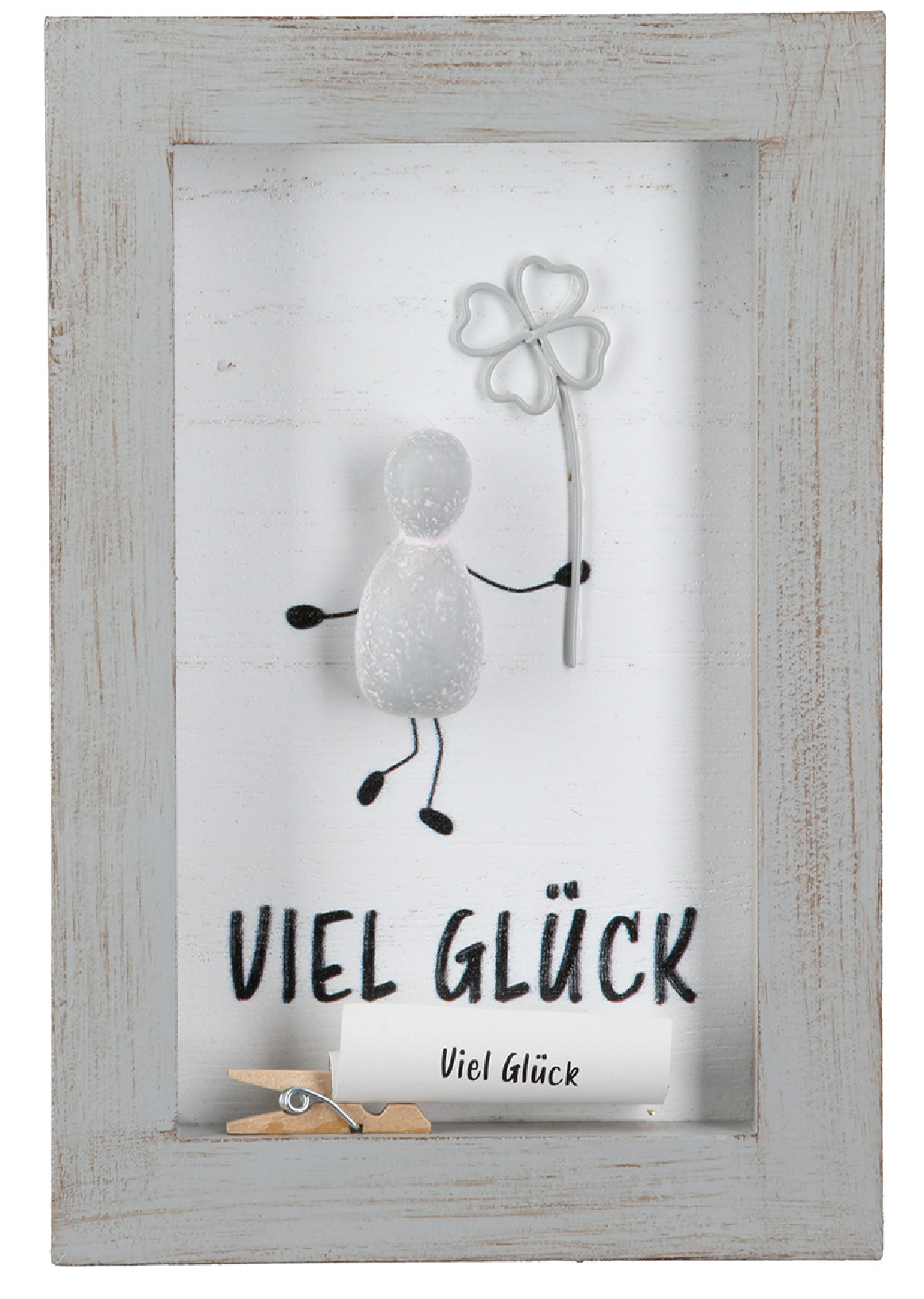 Steinbild rechteckig "Wunscherfüller/Alles Gute/Viel Glück" von Gilde Kleines Geschenk Grußbotschaft mit persönlicher Botschaft
