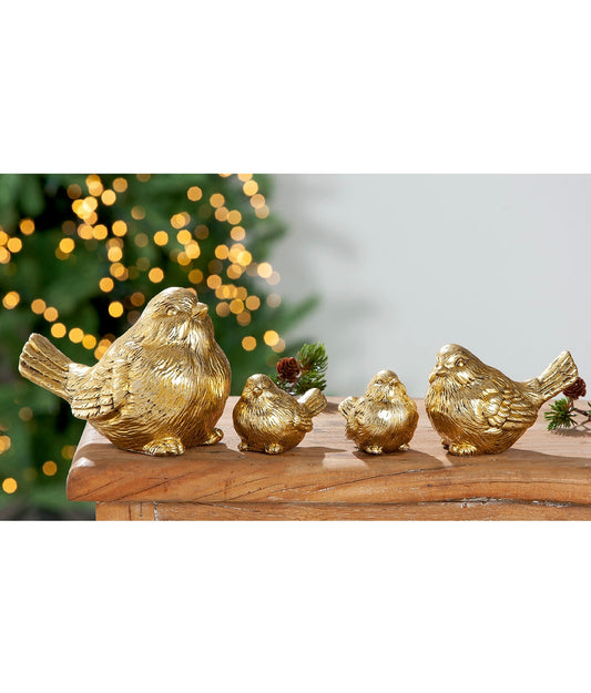 Figur Vogel gold aus Keramik 2er-Set von Gilde - Weihnachtsdekoration