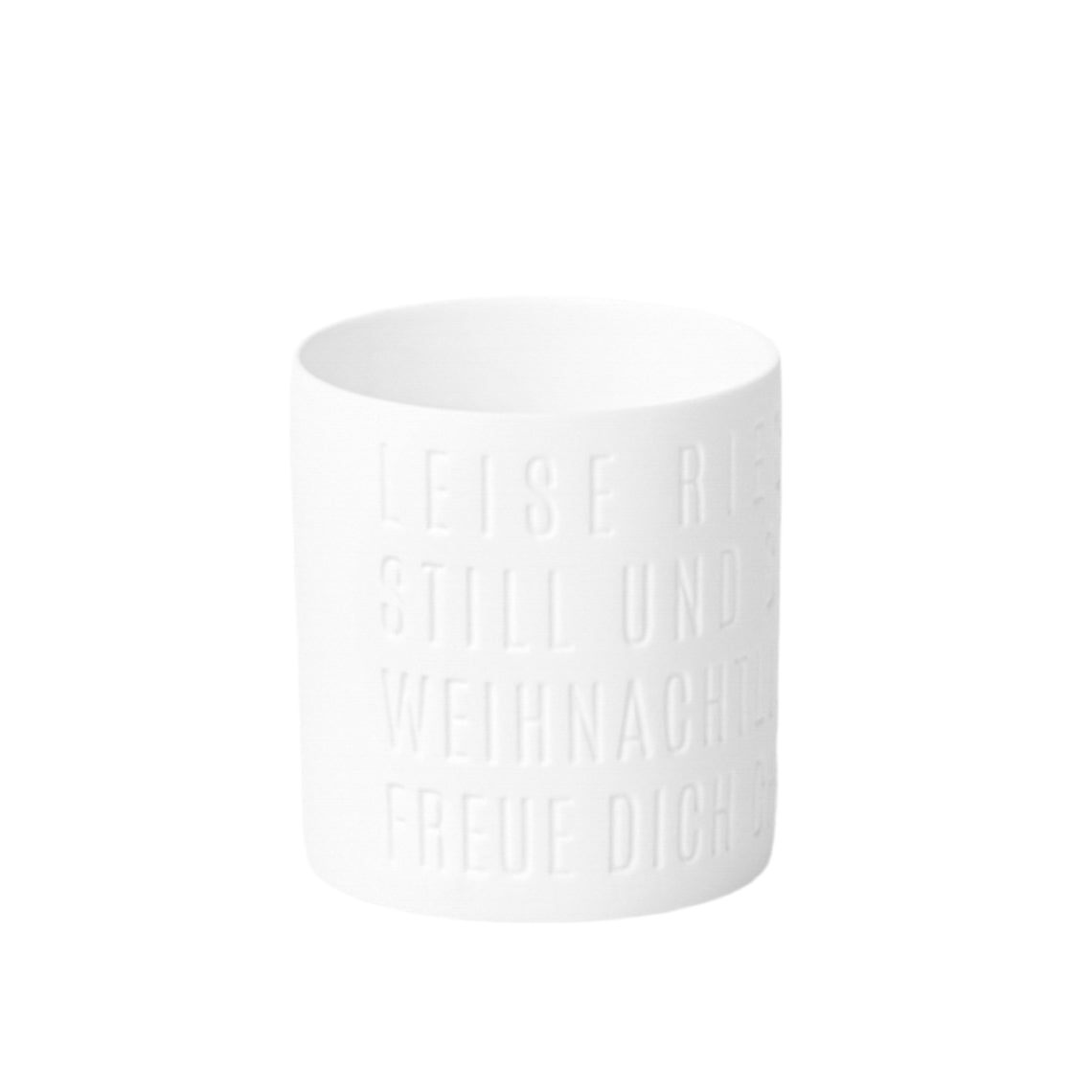 Teelichthalter aus Porzellan "Leise rieselt..." von räder design - Weihnachten Weihnachtsdekoration