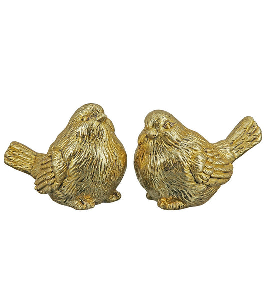 Figur Vogel gold aus Keramik 2er-Set von Gilde - Weihnachtsdekoration