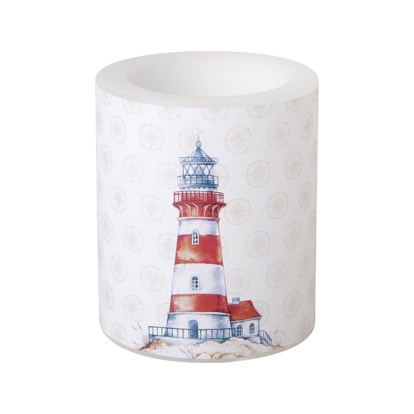 Windlicht-Kerze " Leuchtturm/Lighthouse " von ihr