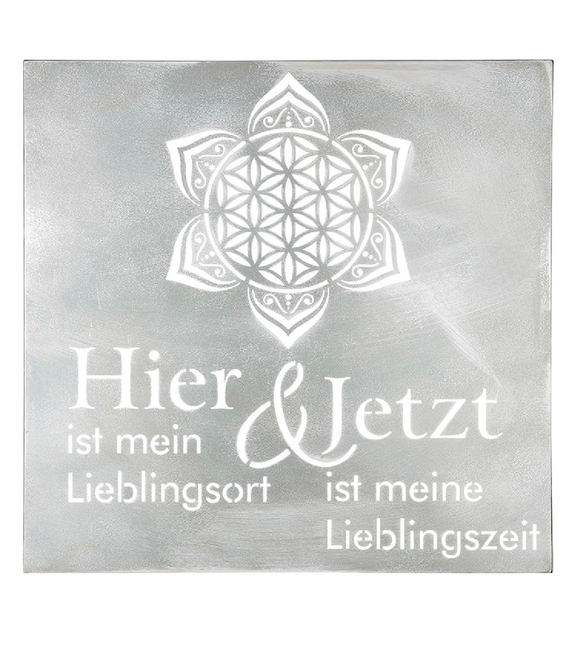 Wandrelief aus Metall "Hier & Jetzt" mit Lebensblume von Gilde