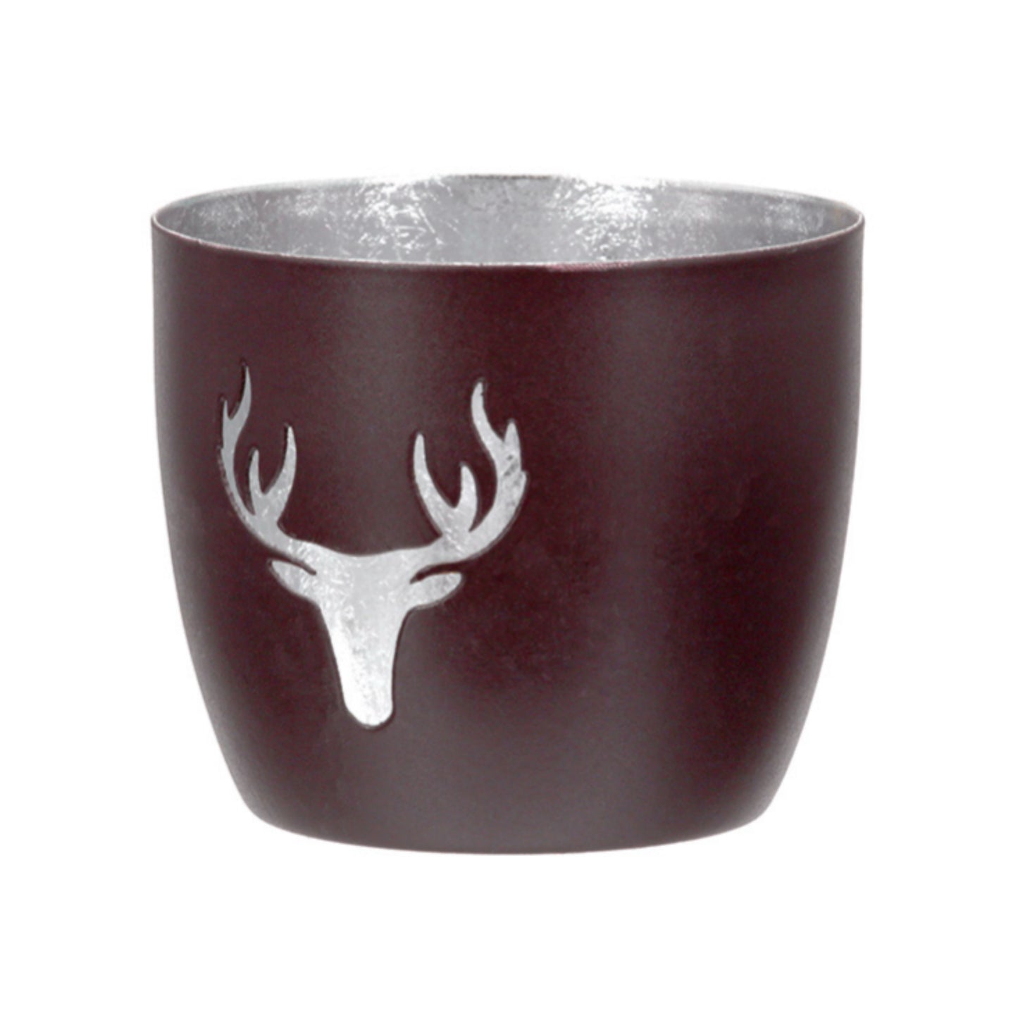Windlicht „Hirschkopf“ von Gilde – Metall-Windlicht mit Hirschmotiv Ø 10 cm