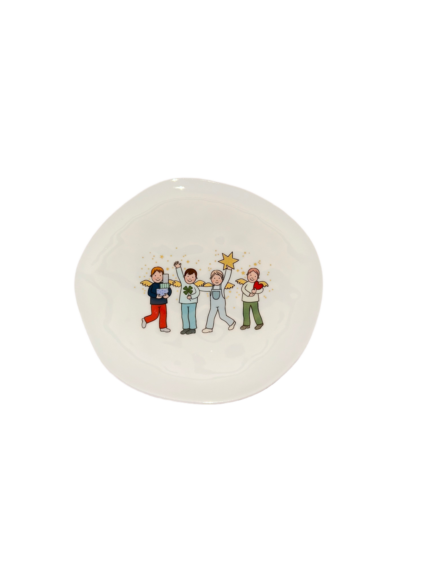 Teller (klein) aus Porzellan " Himmlische Brüder " von räder design - Weihnachten Weihnachtsdekoration