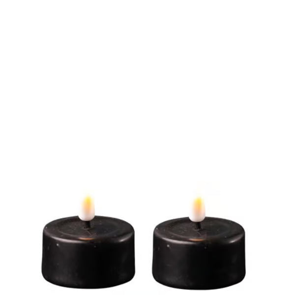 Teelichter LED in Schwarz von Deluxe Homeart 2er Set - Setpreis