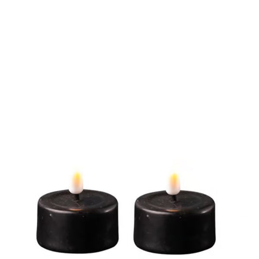 Teelichter LED in Schwarz von Deluxe Homeart 2er Set - Setpreis