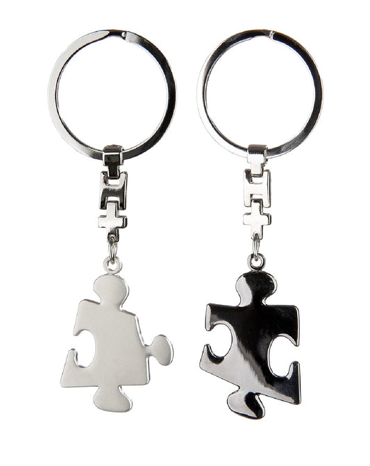 Schlüsselanhänger Puzzleteile aus Metall von Gilde - Geschenkidee Liebe Freundschaft