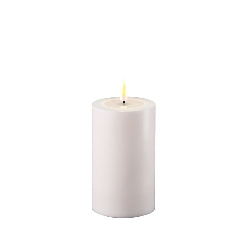 Outdoor LED Stumpenkerze weiß 12,5 cm von Deluxe Homeart - Kerzen/Candles