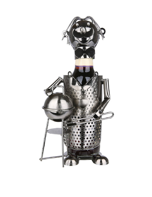 Flaschenhalter "Griller" aus Metall von Gilde - Grillen Geschenkidee