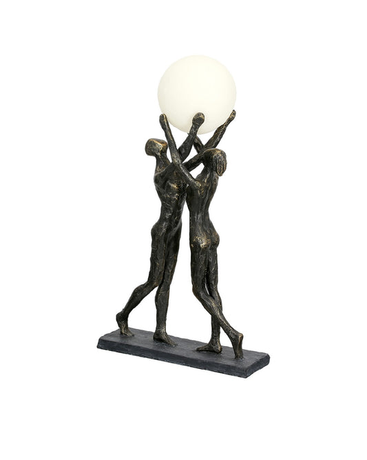 Tischleuchte (mit LED) "hold the light" mit Paarmotiv aus Kunstharz von Gilde