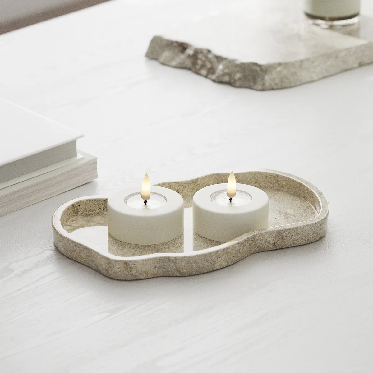 LED Jumbo Teelichter 2 Stück Weiß von Deluxe / Unique Homeart Candle / Kerzen