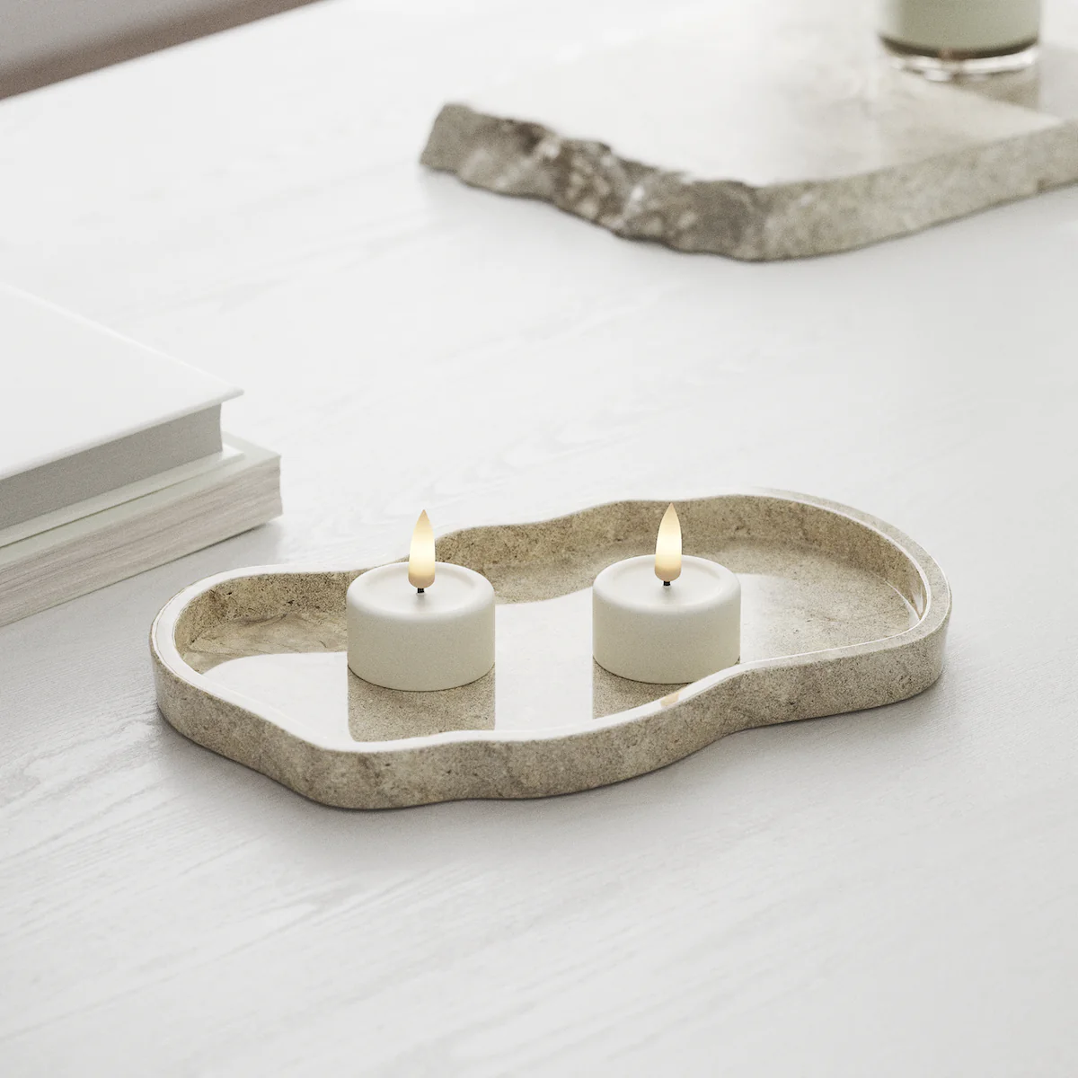 LED Teelichter 2 Stück weiß von Deluxe / Unique Homeart Candle / Kerzen