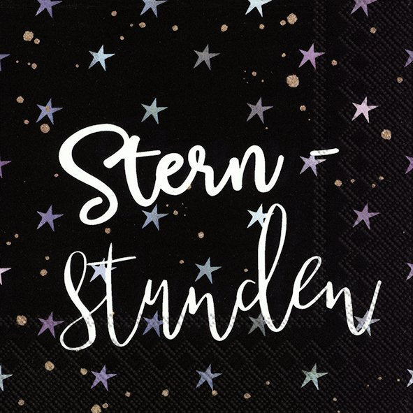 Servietten 33x33 cm "Sternstunden, schwarz" von ihr
