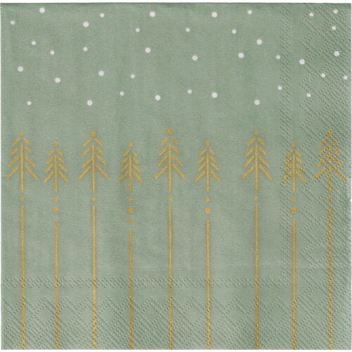 Cocktailserviette „Tannen und Schnee“ von Räder Design – Weihnachtsserviette 25 x 25 cm