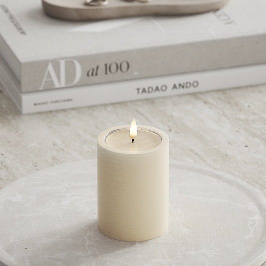 LED Stumpenkerze 10 cm creme von Deluxe / Unique Homeart Candle / Kerzen