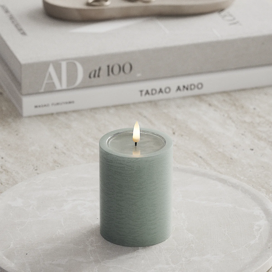 LED Stumpenkerze 10 cm salbei von Deluxe / Unique Homeart Candle / Kerzen