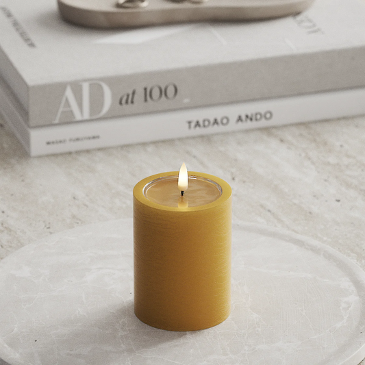 LED Stumpenkerze 10 cm curry von Deluxe / Unique Homeart Candle / Kerzen