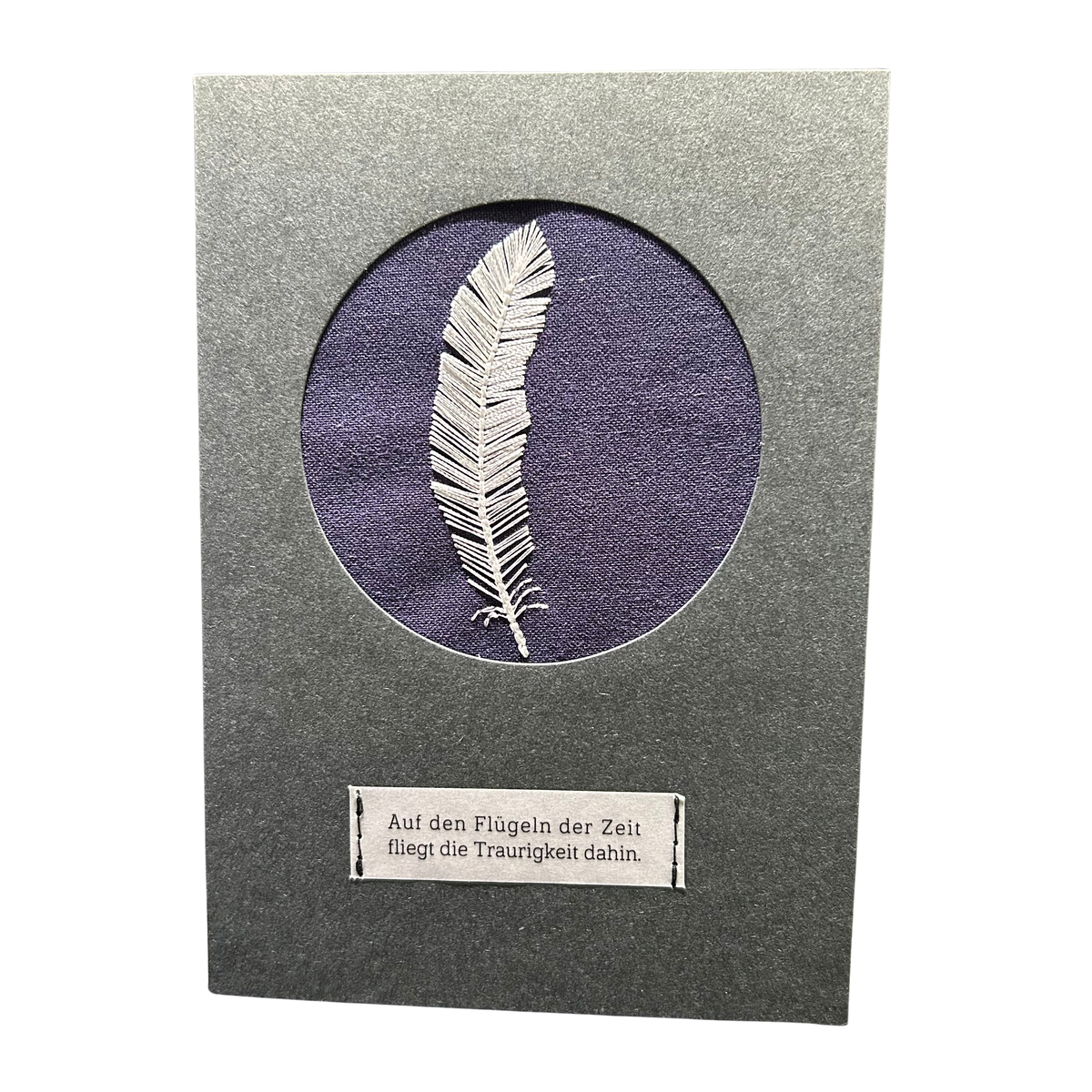 Trauerkarte „Auf den Flügeln der Zeit…“ mit Umschlag von räder design