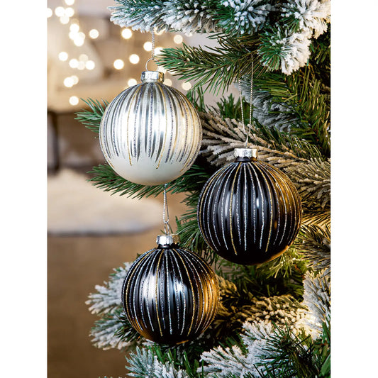 Baumkugel „Istanbul“ von Gilde – Gestreifte Glas-Weihnachtskugeln Ø 8 cm