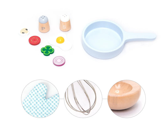 Kochset aus Holz - 18tlg von UMU für Kaufmannsladen Kinderküche Holzspielzeug