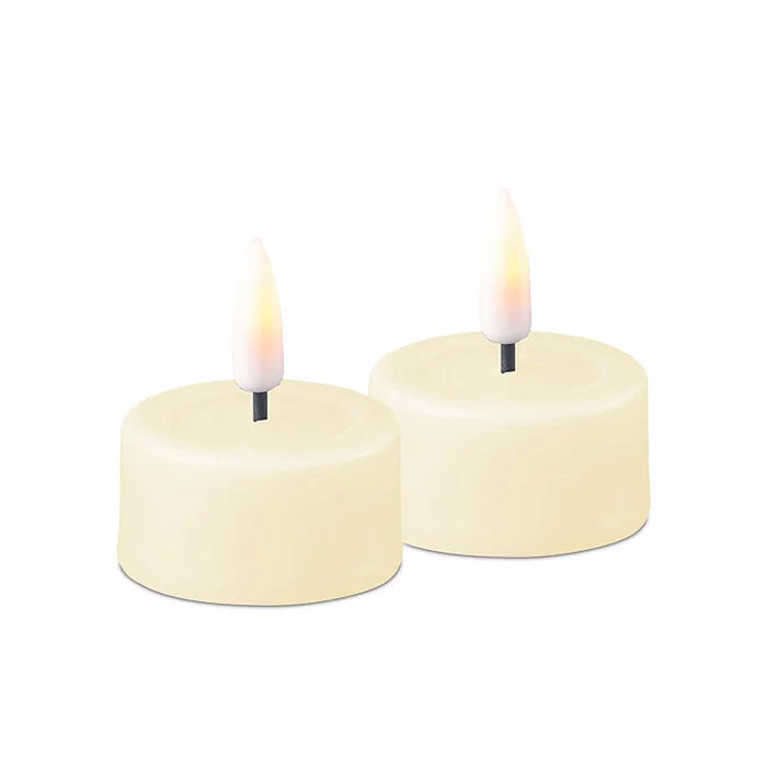 Creme Teelicht LED 2er Set von Deluxe Homeart - Dänische Kerzen - Setpreis