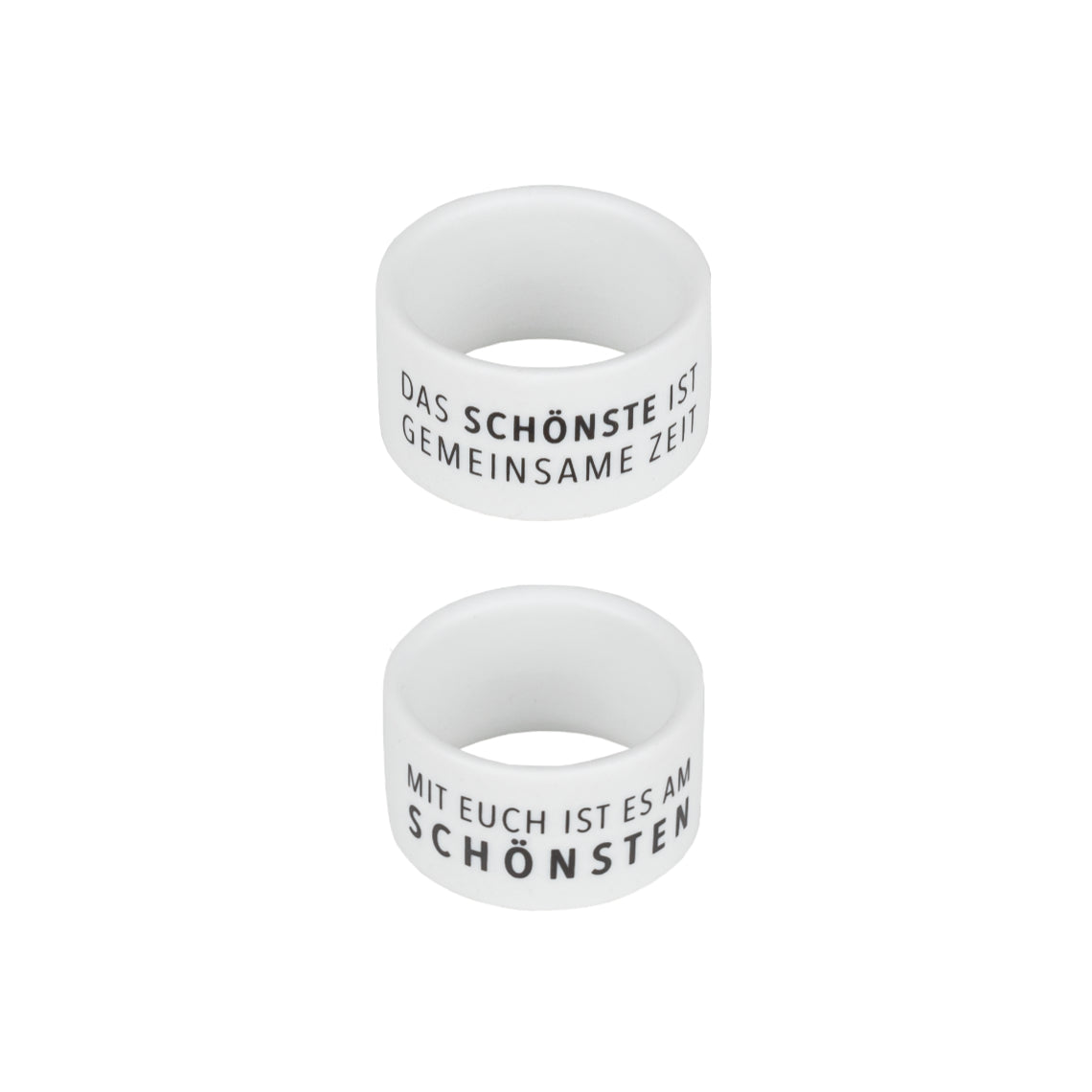 Serviettenring aus Porzellan mit Spruch 2er-Set von räder design
