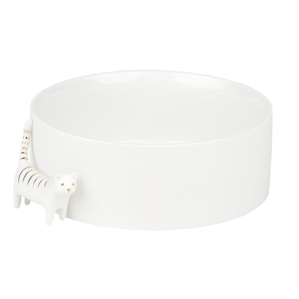 Schale aus Porzellan mit kleiner Porzellankatze und Goldakzent von räder design - Katzenfreunde