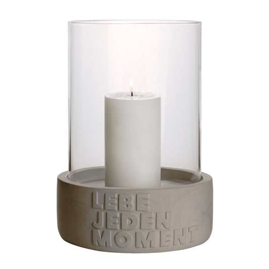 Windlicht aus Beton " Lebe jeden Moment " von räder design Hingucker