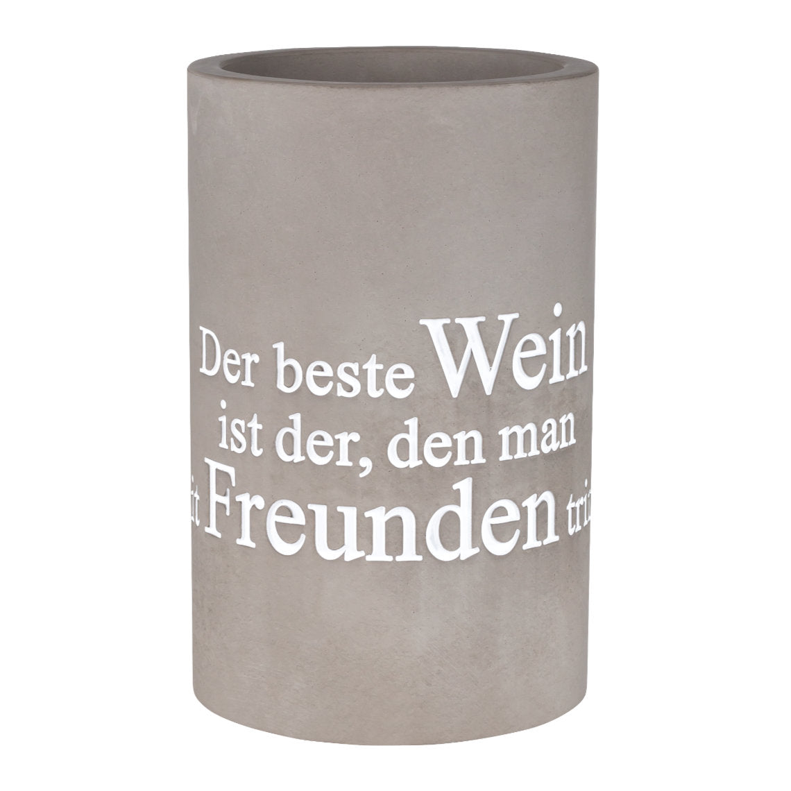 Weinkühler aus Beton " Der beste Wein ist der, den man mit Freunden trinkt " von räder design