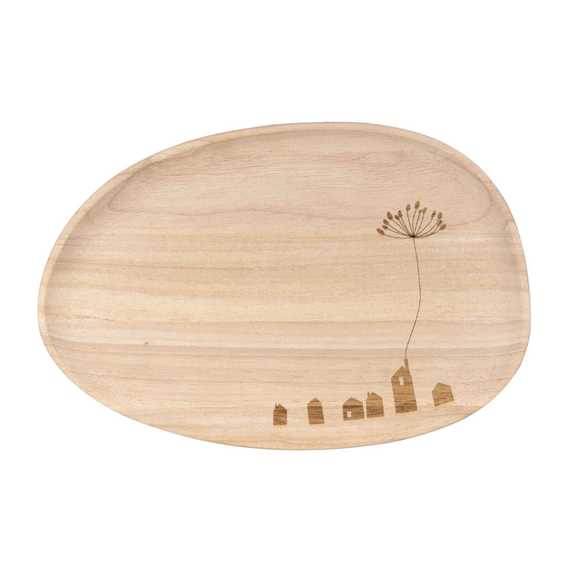 Dekotablett aus Holz " Kleine Stadt " von räder design Natur