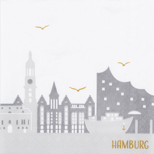 Cocktailserviette 25x25 cm " Hamburg " von räder design Skyline Hamburg