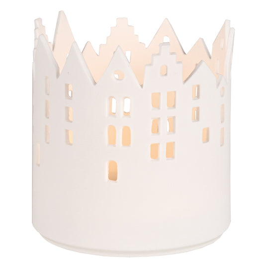 Teelichthalter aus Porzellan " Marktplatz " von räder design Häuser