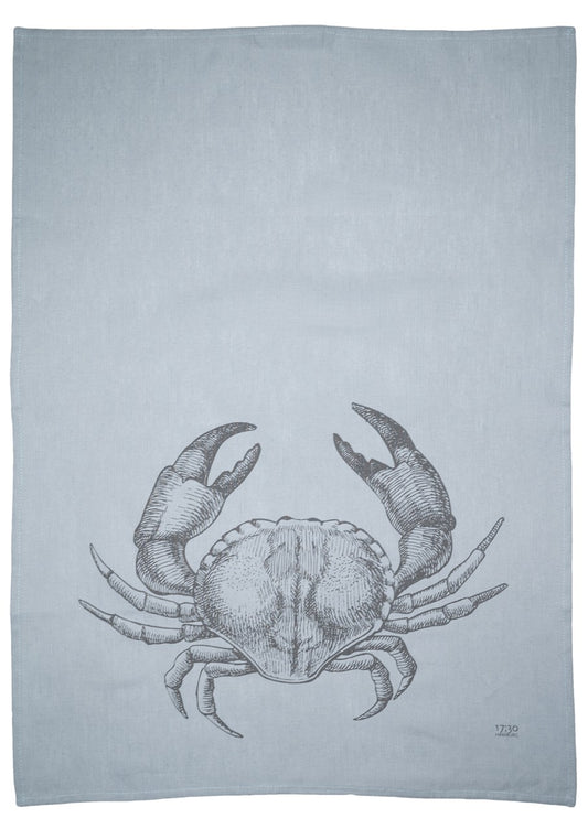 Geschirrtuch Halbleinen „ Krabbe “ grau von 17;30 Hamburg Nordsee