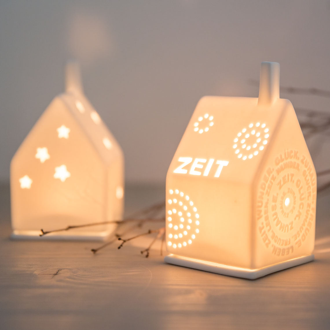 Lichthaus " Zeit & Glück " aus Porzellan von räder design Zuhause Freude Geschenk & Hingucker