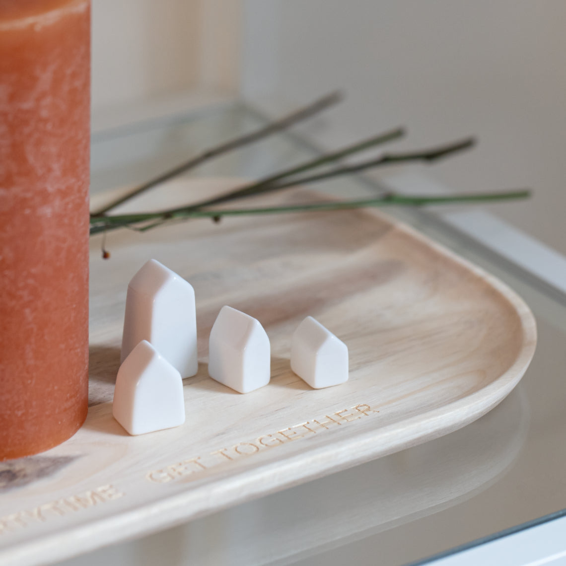 Mini Dekohäuser aus Porzellan 4er-Set von räder design Weiß Häuser