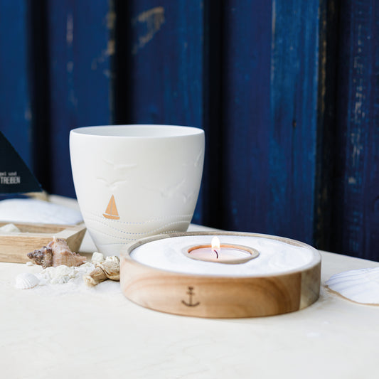 Maritime fine tealight holder made of porcelain "Boat" by räder design
