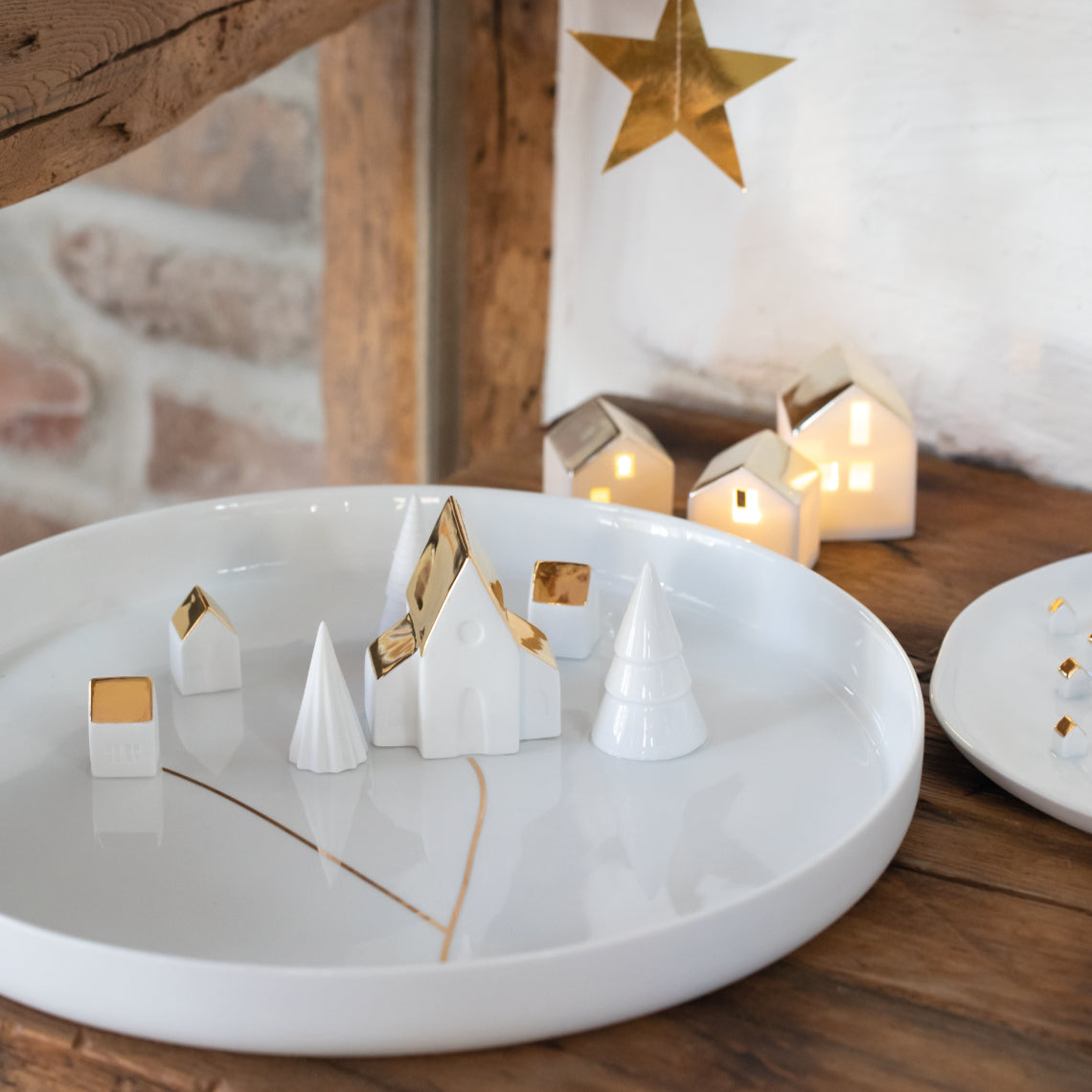 große Dekoschale aus Porzellan "Dörfchen" von räder design - Weihnachten Weihnachtsdekoration